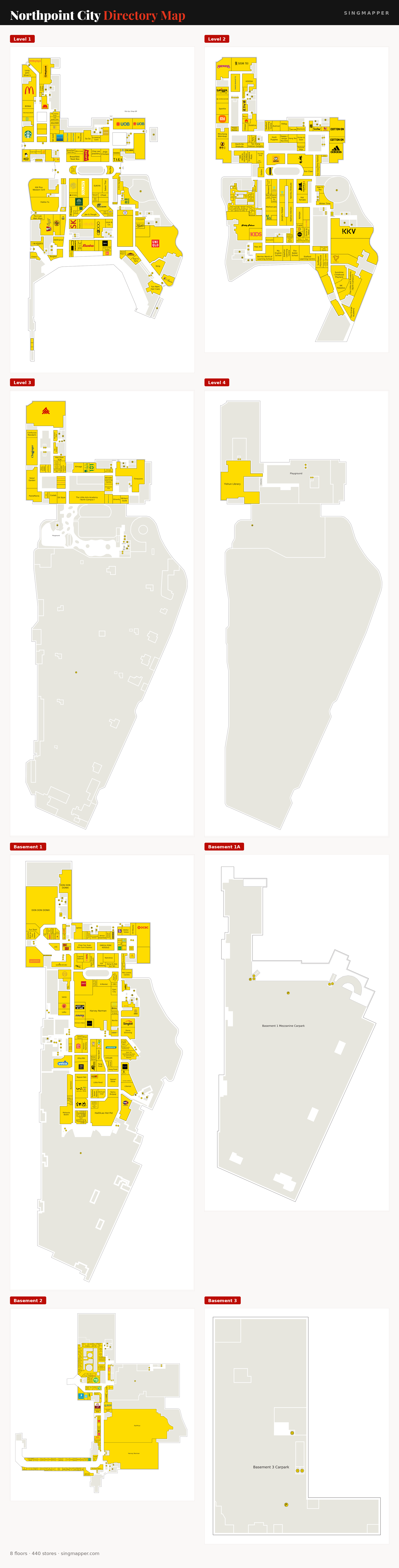 Northpoint City directory map: all floor plans with store locations